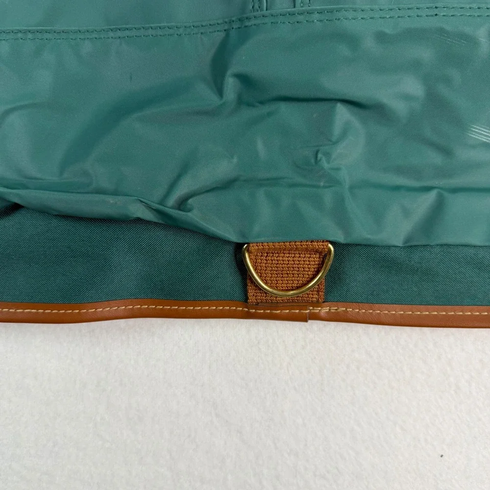 Polo Ralph Lauren Green Canvas Leather Trim Garment Bag Suit Carrier Travel Bag